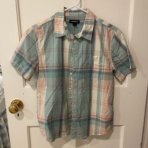 Nordstrom Green and Pink Casual Button Down Shirt Boys size XL